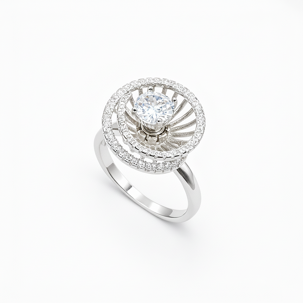 Solar Halo Sunburst Cocktail Ring from TimelessWhims, view 1