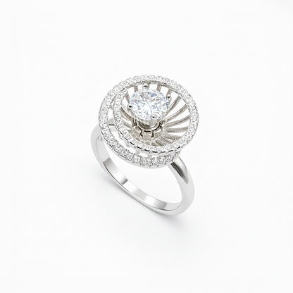 Solar Halo Sunburst Cocktail Ring from TimelessWhims, view 1