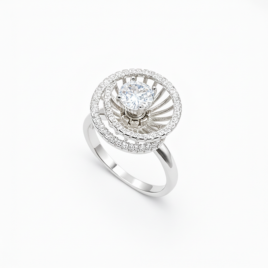 Solar Halo Sunburst Cocktail Ring from TimelessWhims, view 1
