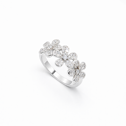 Triple Blossom Pavé Ring from TimelessWhims, view 1
