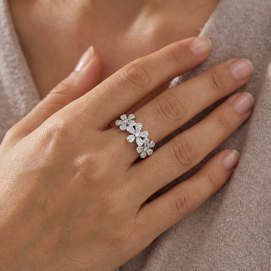Triple Blossom Pavé Ring from TimelessWhims, view 2