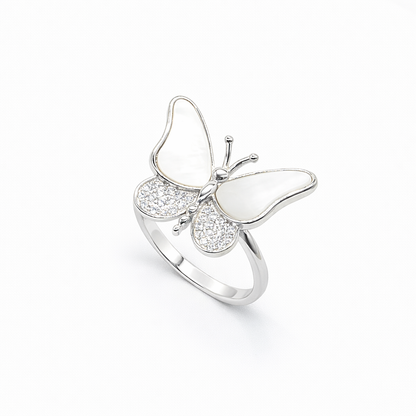 Mother of Pearl Butterfly Ring from TimelessWhims, view 1
