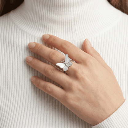 Mother of Pearl Butterfly Ring from TimelessWhims, view 2