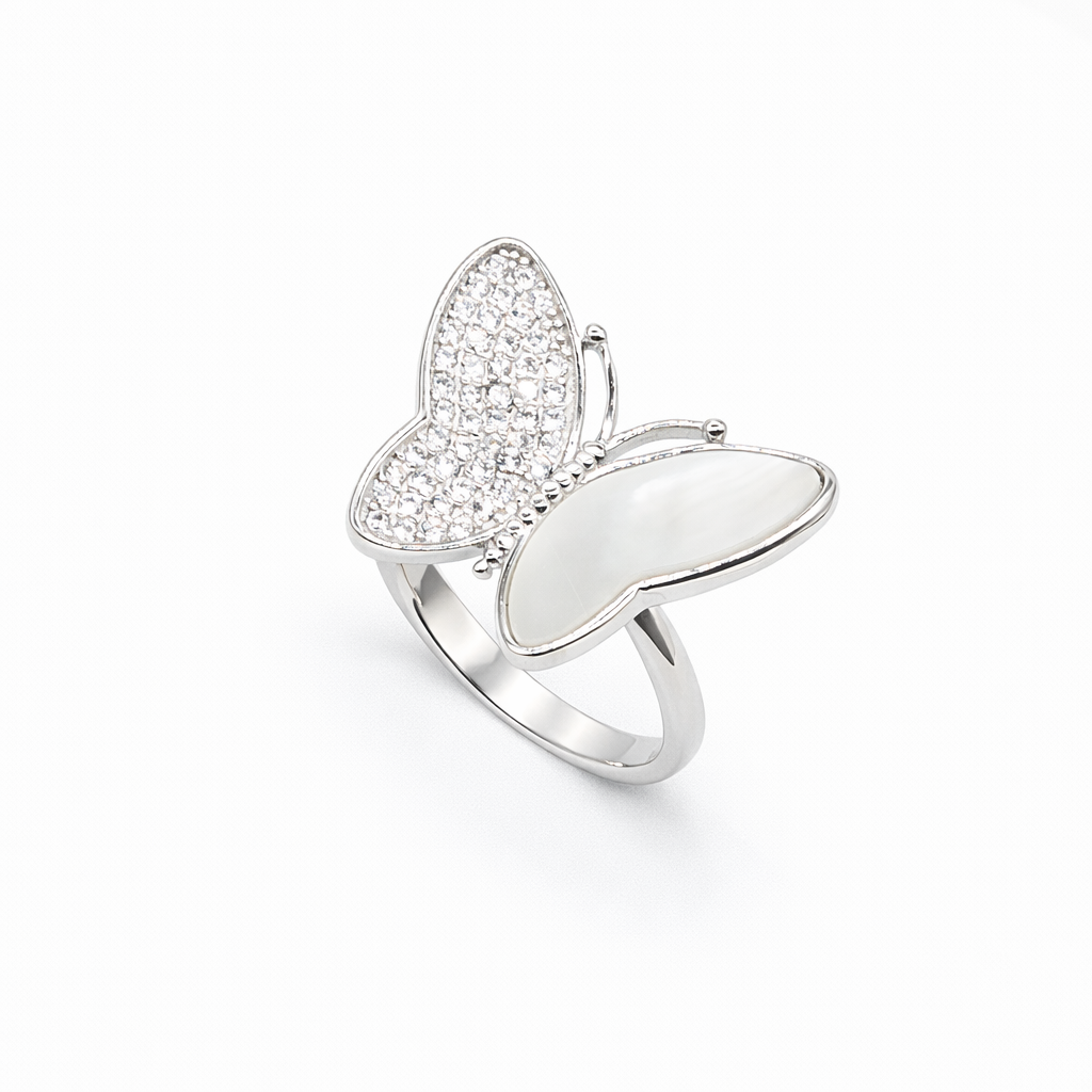 Pavé & Pearl Butterfly Duo Ring from TimelessWhims, view 1