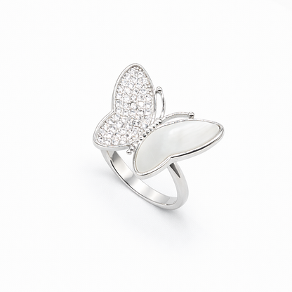 Pavé & Pearl Butterfly Duo Ring from TimelessWhims, view 1