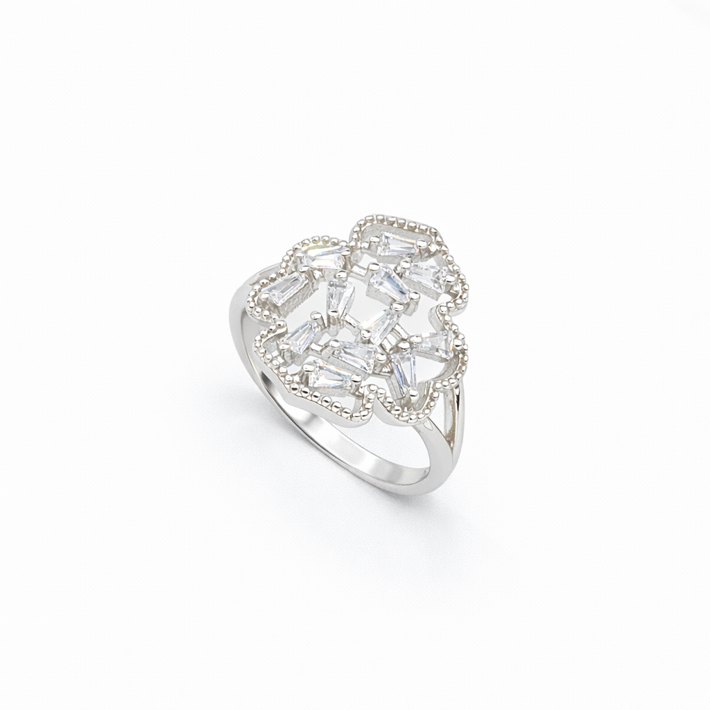 Art Deco Baguette Cluster Shield Ring from TimelessWhims, view 1