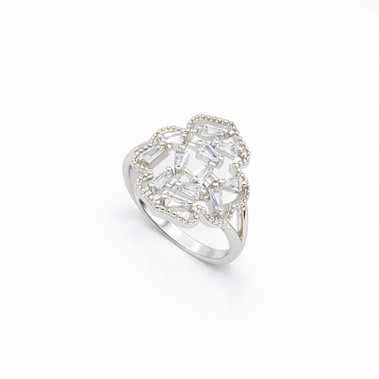 Art Deco Baguette Cluster Shield Ring from TimelessWhims, view 1