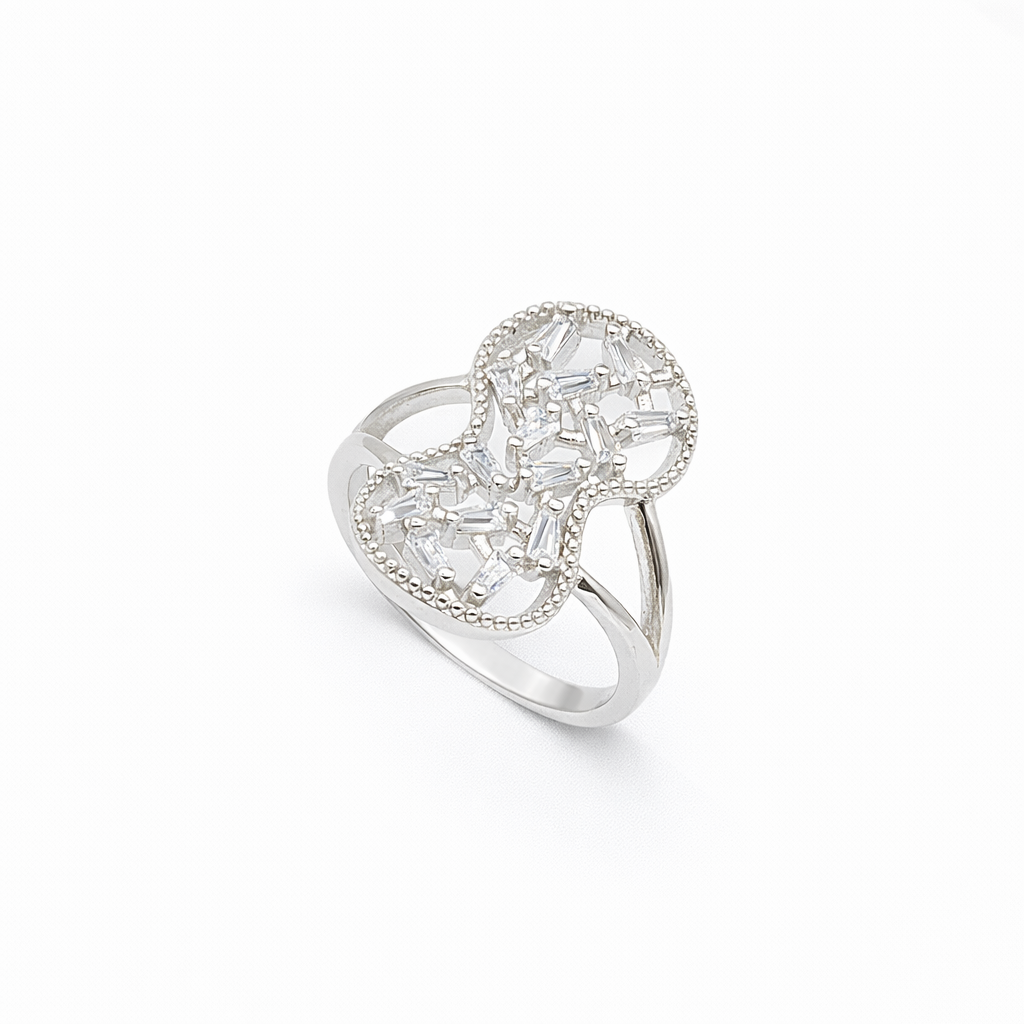 Art Deco Baguette Heart Shield Ring from TimelessWhims, view 1