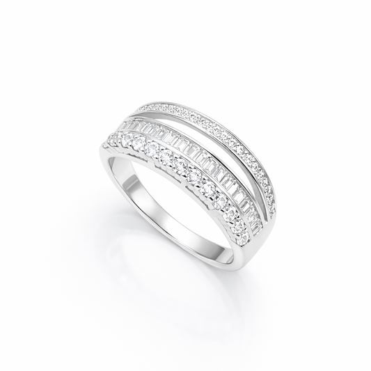 Triple Band Baguette Crystal Ring from TimelessWhims, view 1