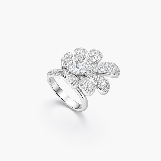 Oversized Pavé Daisy Bloom Cocktail Ring from TimelessWhims, view 1