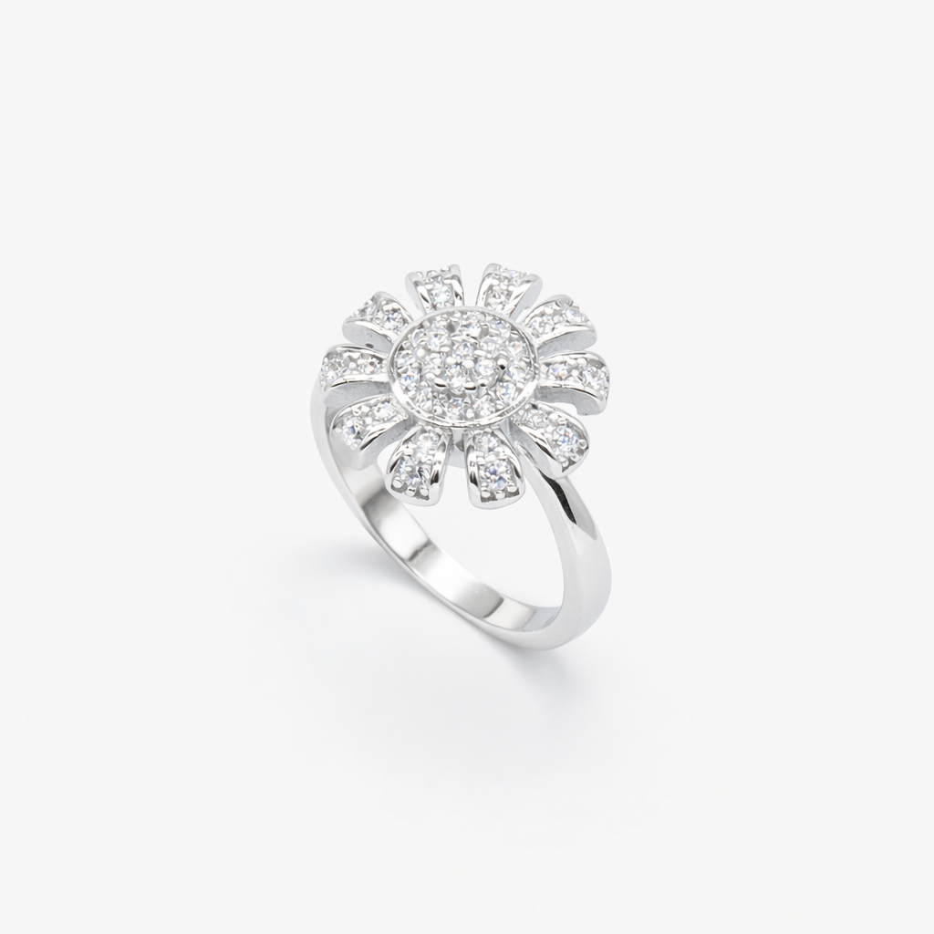 Sunflower Pavé Cluster Cocktail Ring from TimelessWhims, view 1