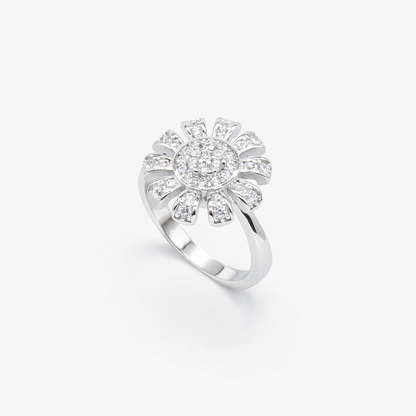 Sunflower Pavé Cluster Cocktail Ring from TimelessWhims, view 1