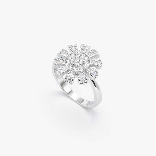 Sunflower Pavé Cluster Cocktail Ring from TimelessWhims, view 1