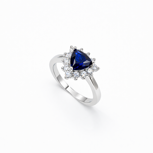 Trillion Sapphire Starburst Cluster Halo Ring from TimelessWhims, view 1