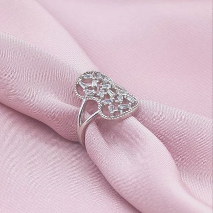 Art Deco Baguette Heart Shield Ring from TimelessWhims, view 3