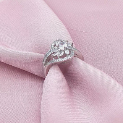 Marquise Floral Open-Work Heart Scroll Ring from TimelessWhims, view 3