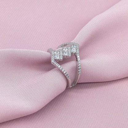 Double Chevron Open-Work Cluster Bypass Ring from TimelessWhims, view 3