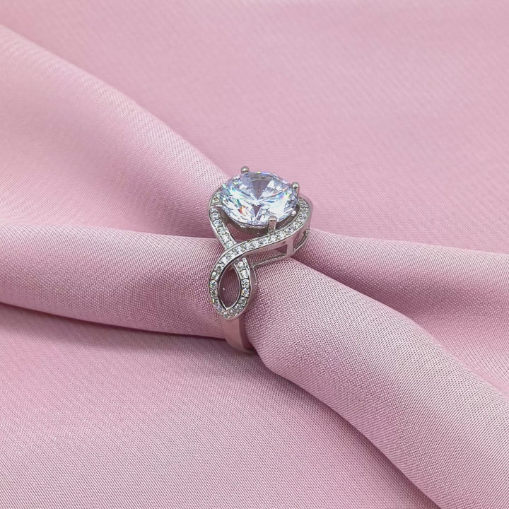 Infinity Halo Solitaire Ring from TimelessWhims, view 3