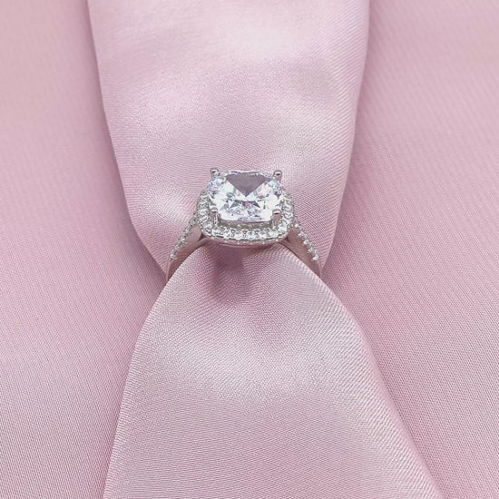 Grand Cushion Halo Pavé Band Ring from TimelessWhims, view 3