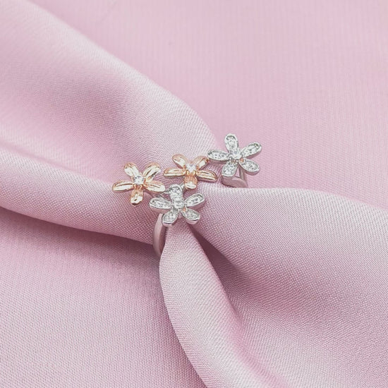 Two-Tone Daisy Trio Ring from TimelessWhims, view 3