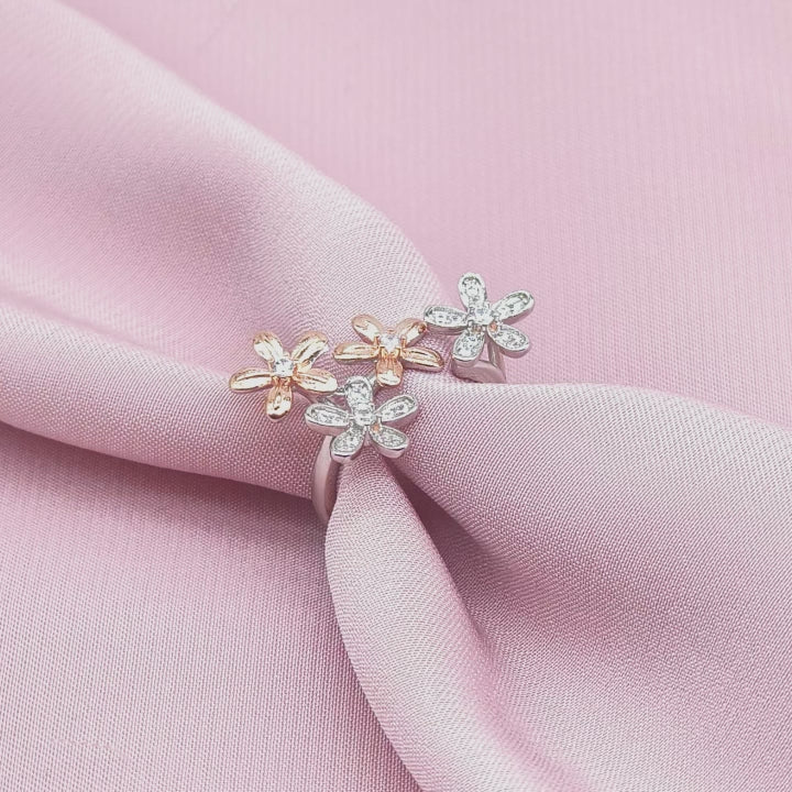 Two-Tone Daisy Trio Ring from TimelessWhims, view 3