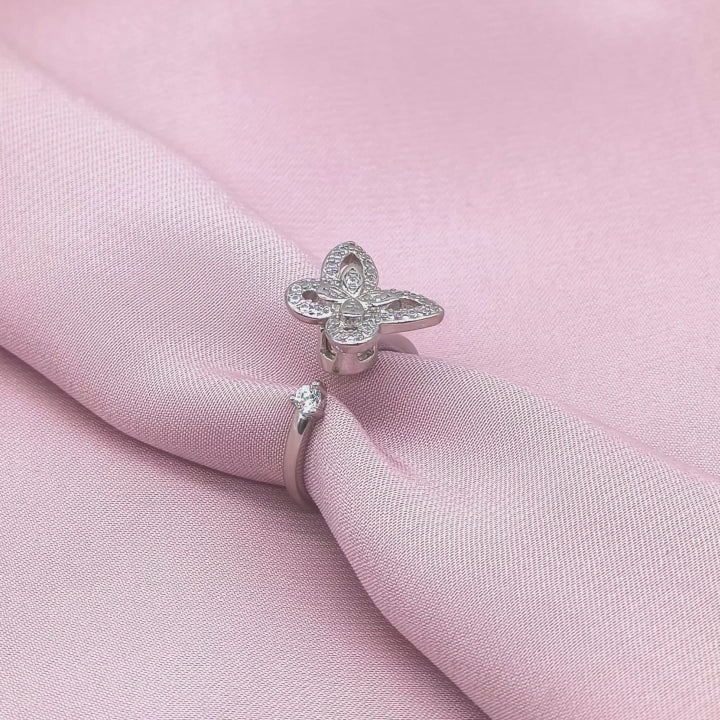 Pavé Butterfly Crystal Ring from TimelessWhims, view 3