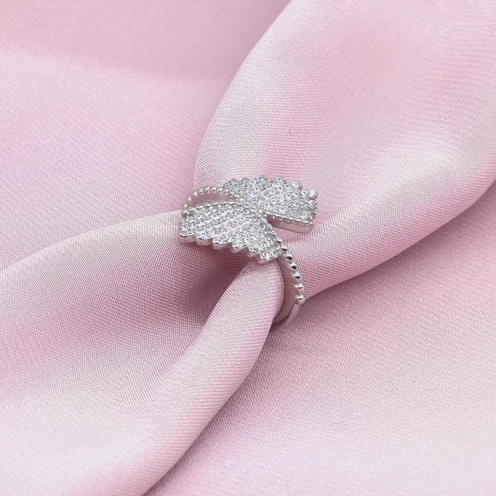 Silver Angel Wing Pavé Ring from TimelessWhims, view 3