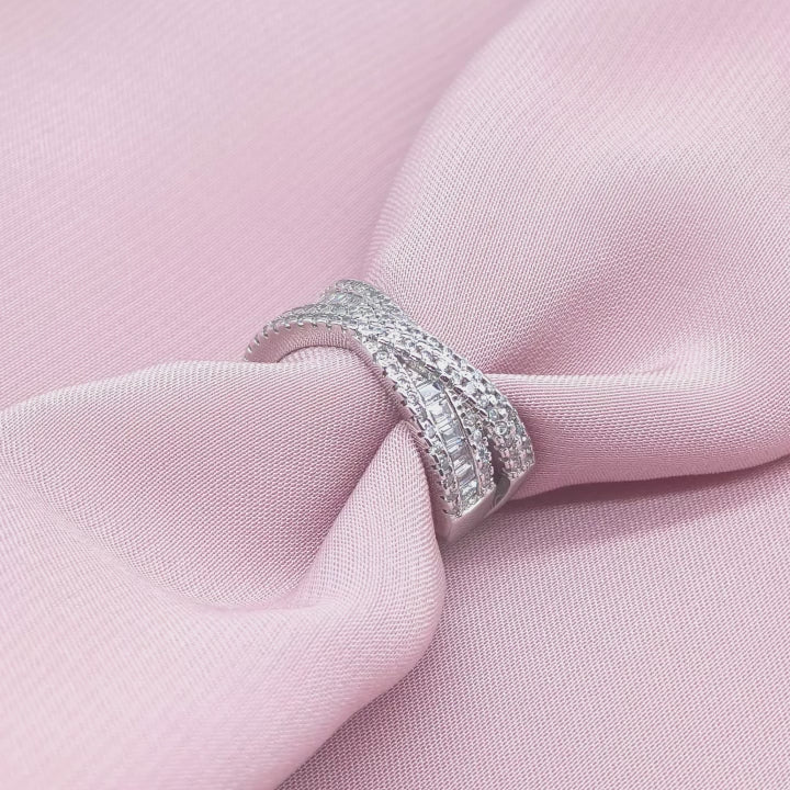 Baguette Crossover Eternity Band from TimelessWhims, view 3