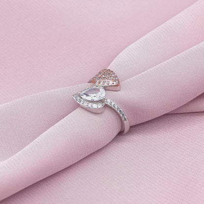 Rose Gold Pear Toi et Moi Ring from TimelessWhims, view 3