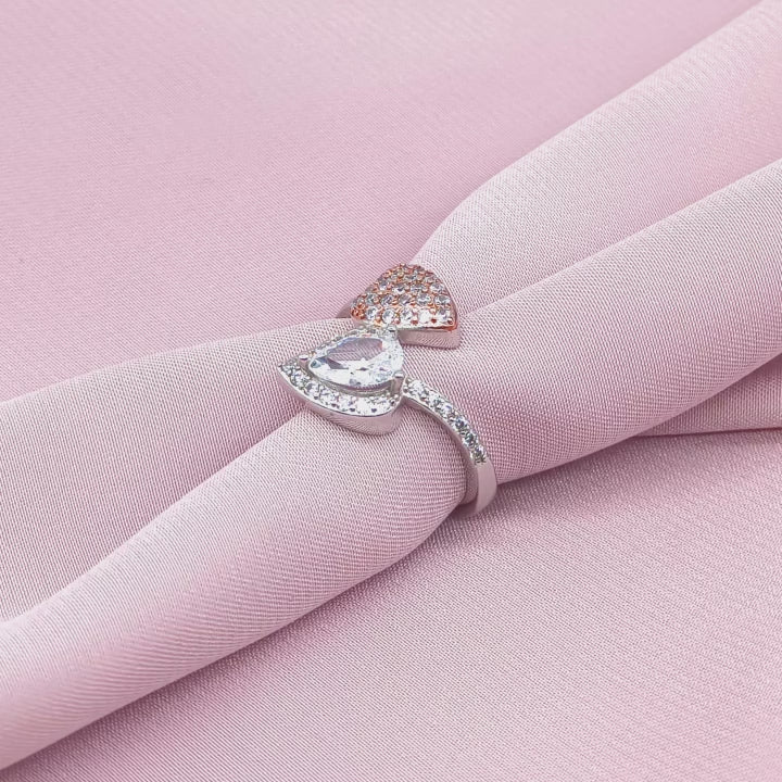 Rose Gold Pear Toi et Moi Ring from TimelessWhims, view 3