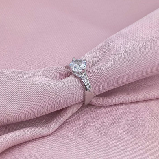 Cathedral Solitaire Pavé Ring from TimelessWhims, view 3