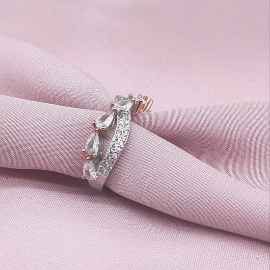 Rose Gold Pear Cascade Band from TimelessWhims, view 3