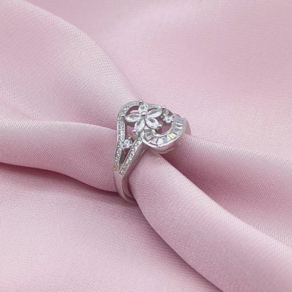 Marquise Floral Scroll Open-Work Ring from TimelessWhims, view 3