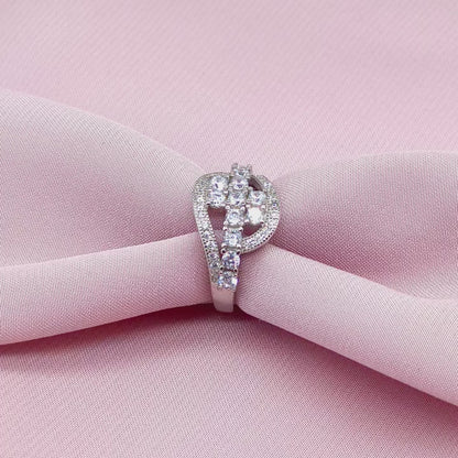 Round Cluster Swirl Pavé Halo Ring from TimelessWhims, view 3