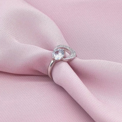 Round Solitaire Crescent Moon Pavé Ring from TimelessWhims, view 3