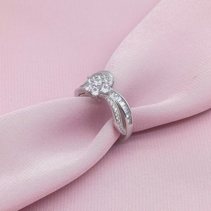 Floral Cluster Baguette Swirl Ring from TimelessWhims, view 3