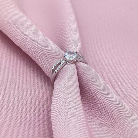 Split Pavé Shoulder Solitaire Ring from TimelessWhims, view 3