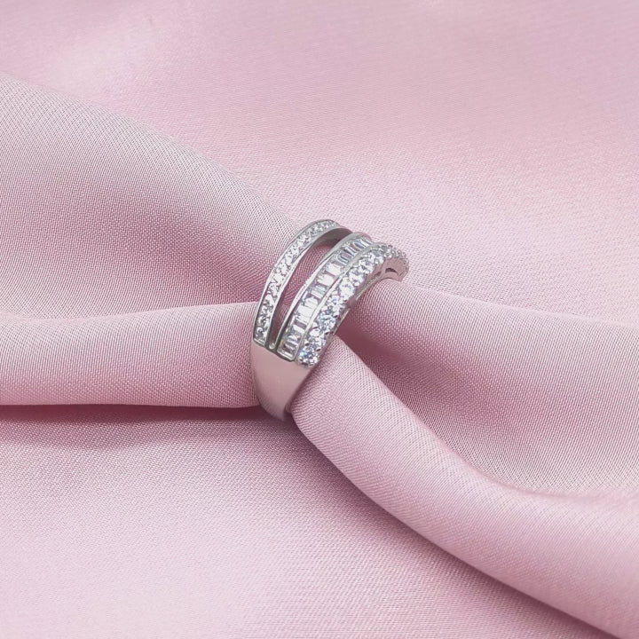Triple Band Baguette Crystal Ring from TimelessWhims, view 3