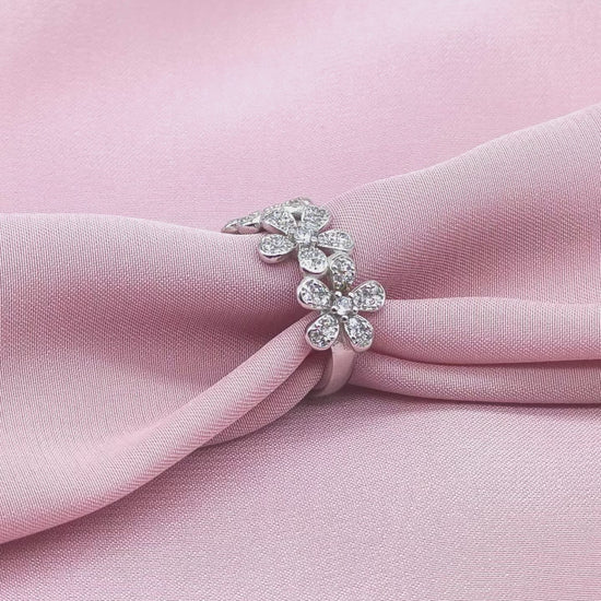 Triple Blossom Pavé Ring from TimelessWhims, view 3