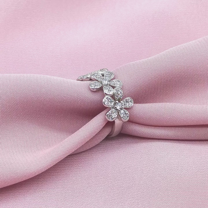Triple Blossom Pavé Ring from TimelessWhims, view 3