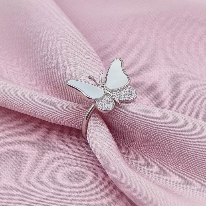 Mother of Pearl Butterfly Ring from TimelessWhims, view 3