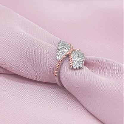 Rose Gold Angel Wing Pavé Ring from TimelessWhims, view 3