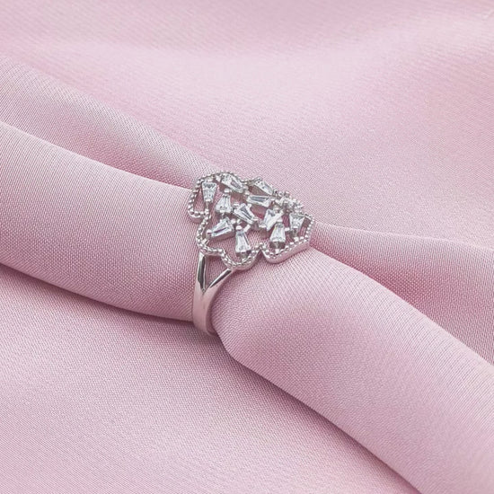 Art Deco Baguette Cluster Shield Ring from TimelessWhims, view 3