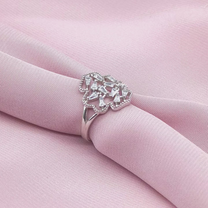 Art Deco Baguette Cluster Shield Ring from TimelessWhims, view 3