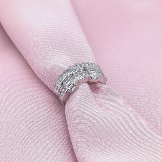 Baguette Basket-Weave Wide Band Ring from TimelessWhims, view 3