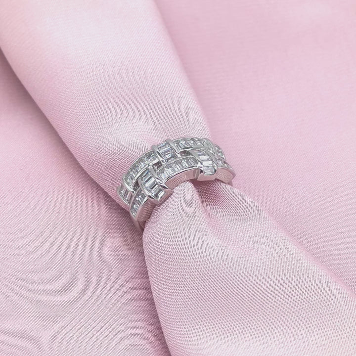 Baguette Basket-Weave Wide Band Ring from TimelessWhims, view 3