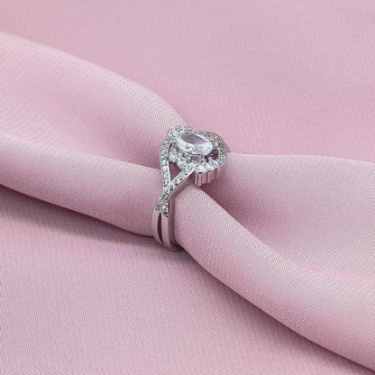 Oval Halo Baguette Twist Bypass Ring from TimelessWhims, view 4