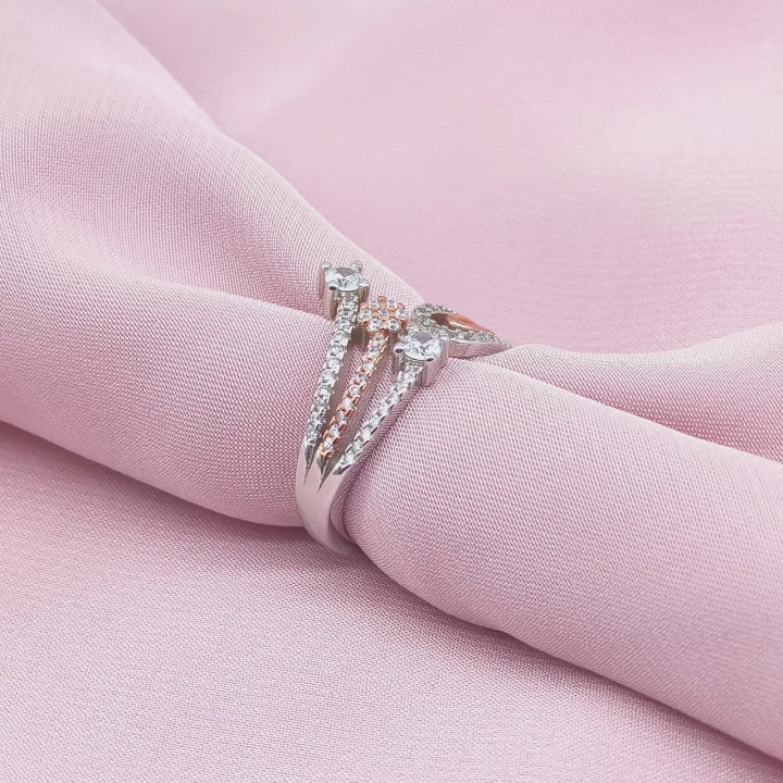Rose Gold Cascade Crystal Ring from TimelessWhims, view 3
