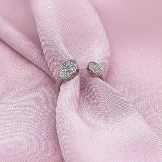 Dual Pavé Disc Open Ring from TimelessWhims, view 3