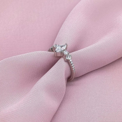 Marquise Three-Stone Pavé Shoulder Ring from TimelessWhims, view 3
